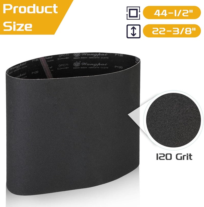P Polerden Drum Sander Conveyor Belt 120 Grit, 22-3/8" x 44-1/2" for Jet Conveyor Belt JWDS-2244 and Performax JWDS 22-44 Feed Belts, Fit for newer Jet/Performax 22-44 Drum Sander - Image 2